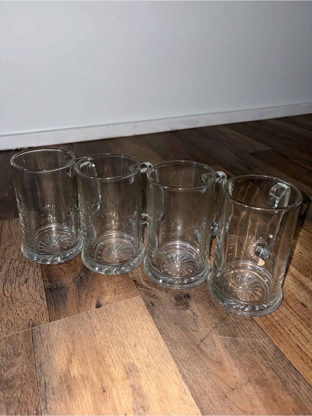 Clear Glass Beer Mugs - Set of 4
